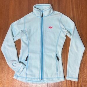 Helly Hansen Fleece Jacket Women's S Full Zip Ice Blue Light Aqua HH Logo small